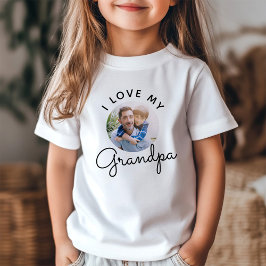 Camiseta Eu Amo Meu Avô Aniversário Foto Personalizada