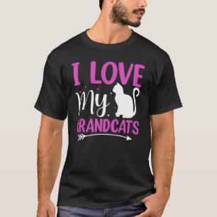 Camiseta Eu amo meu Avô Avó Amante de Gatos Grandcats Gra