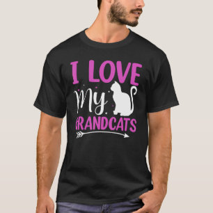 Camiseta Eu amo meu Avô Avó Amante de Gatos Grandcats Gra