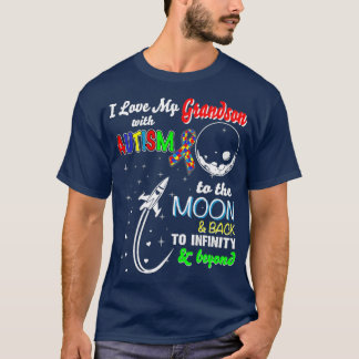 Camiseta Eu Amo Meu Avô Com Autismo Na Lua E