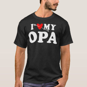 Camiseta Eu amo meu avô com Visto de coração para neto