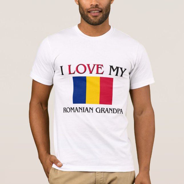 Camiseta Eu Amo Meu Avô Romeno (Frente)