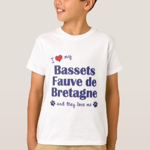 Camiseta Eu amo meu Bassets Fauve de Bretagne (os multi