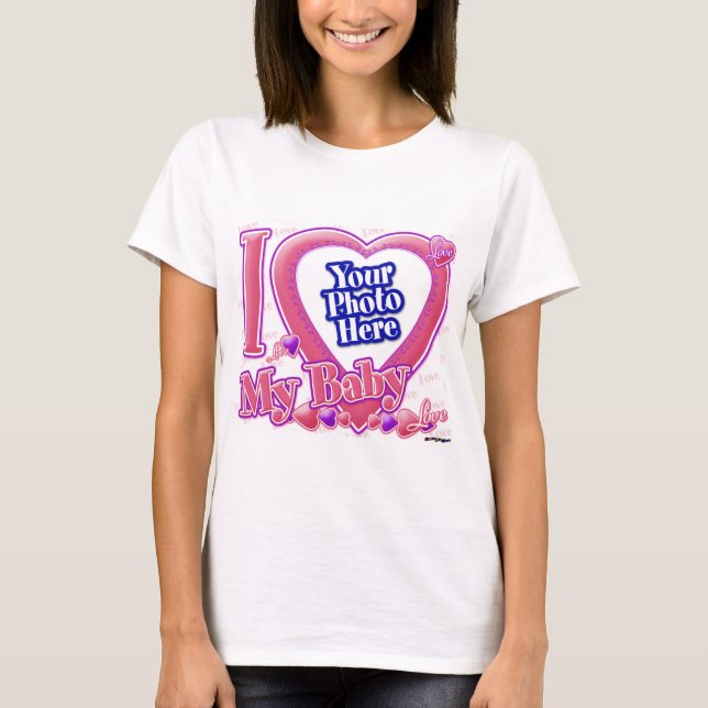 Camiseta Eu Amo Meu Bebê rosa/roxo - foto (Frente)