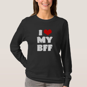 Camiseta Eu Amo MEU BFF Bestie I Heart Melhor Amigo Coração