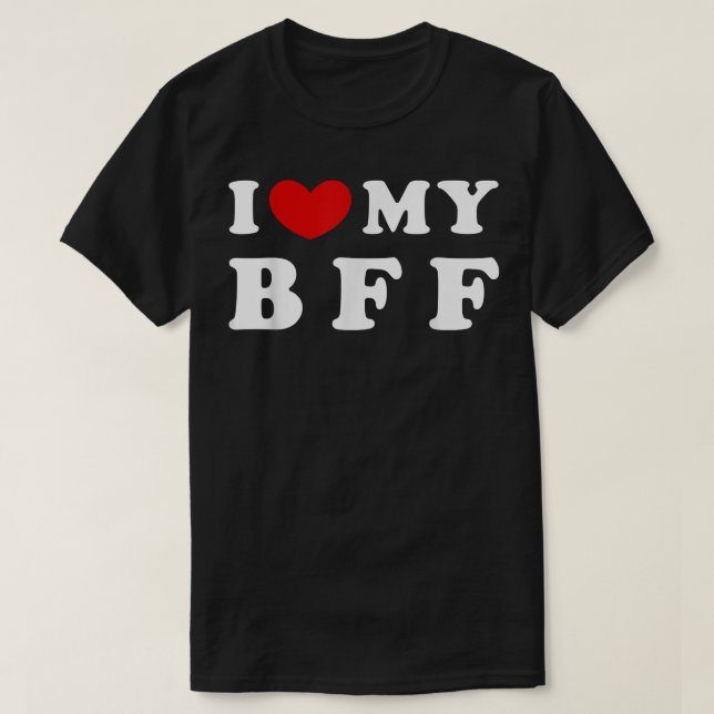 Camiseta Eu Amo Meu BFF, Eu Corto Meu BFF (Frente do Design)