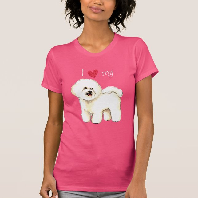 Camiseta Eu amo meu Bichon Frise (Frente)