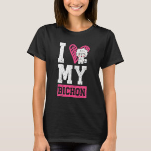Camiseta Eu Amo Meu Bichon Frise Cachorro Pup Puppy Cabelo 