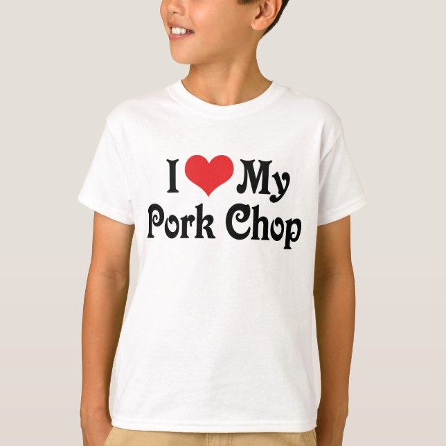 Camiseta Eu Amo Meu Bife de Porco (Frente)