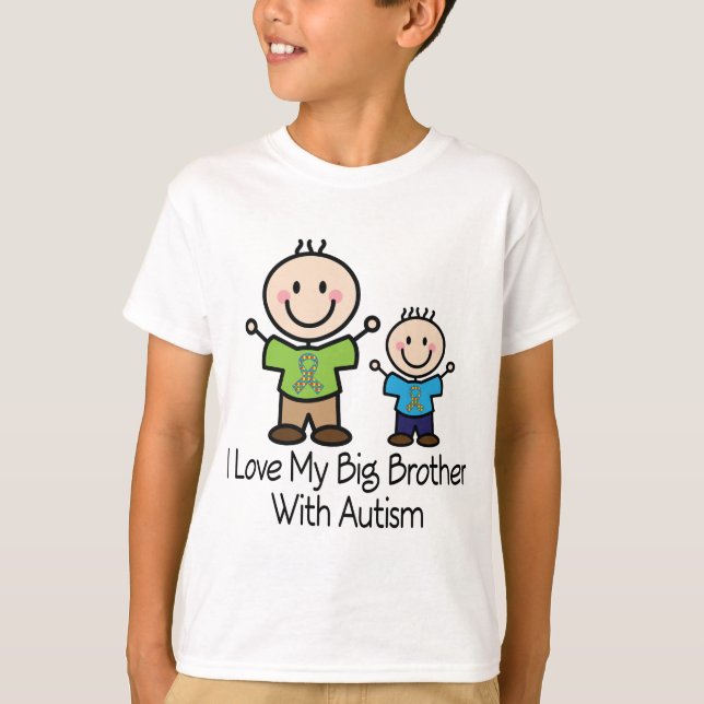 Camiseta Eu amo meu big brother com autismo (Frente)