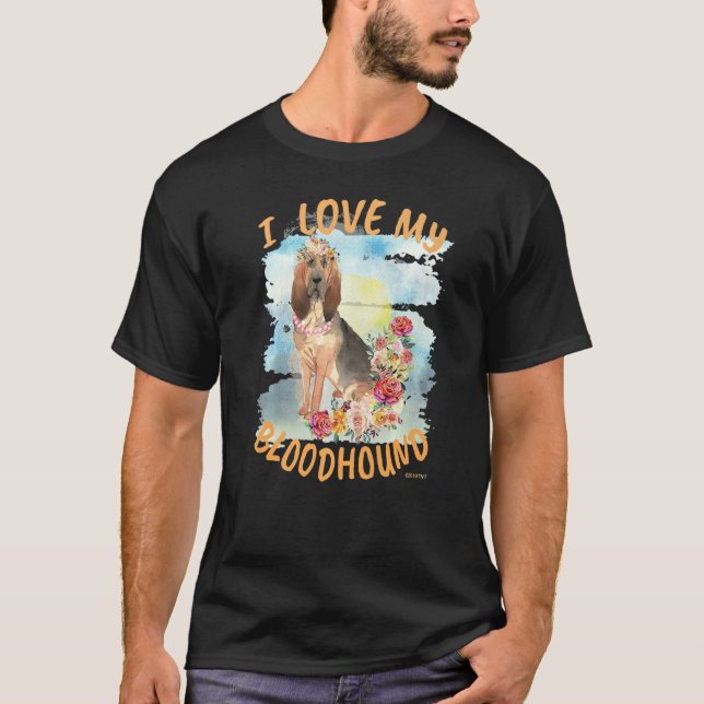 Camiseta Eu Amo Meu Bloodhound (Frente)