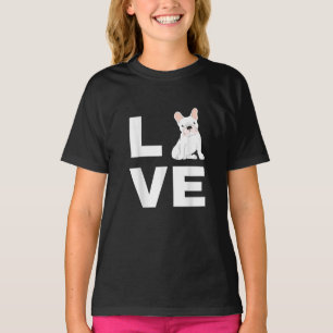 Camiseta Eu Amo Meu Bolinho Francês Francês Cachorro-Grande