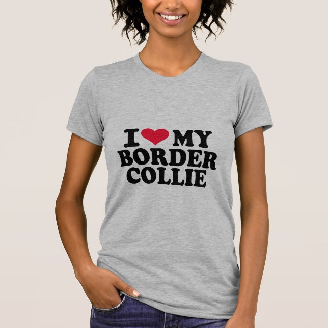 Camiseta Eu amo meu border collie (Frente)