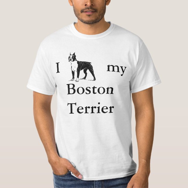 Camiseta Eu amo meu Boston Terrier (Frente)