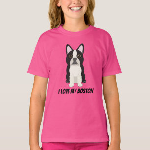 Camiseta Eu amo meu Boston Terrier