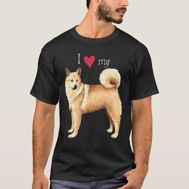 Camiseta Eu amo meu Buhund norueguês (Frente)