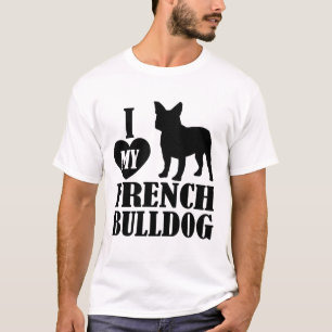 Camiseta Eu Amo Meu Bulldog Francês