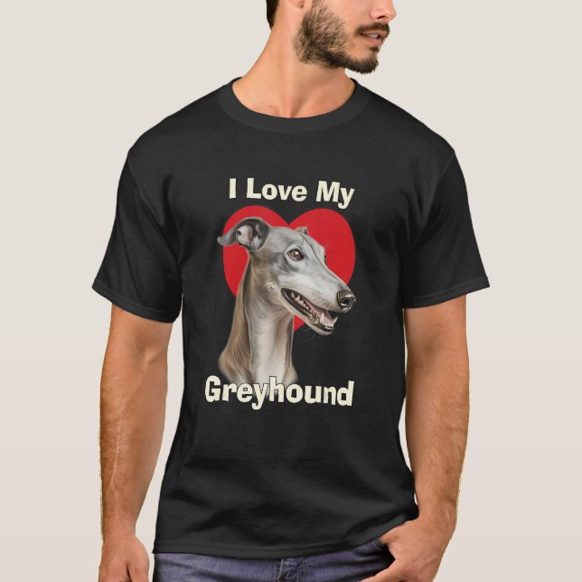 Camiseta Eu Amo Meu Cachorrinho Galgo (Frente)