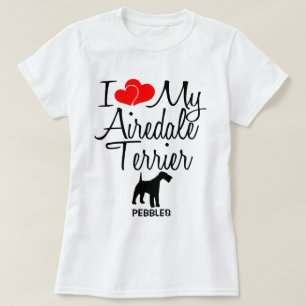 Camiseta Eu Amo Meu Cachorro Airedale Terrier
