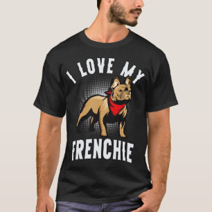 Camiseta Eu Amo Meu Cachorro Bulldog Francês Engraçado