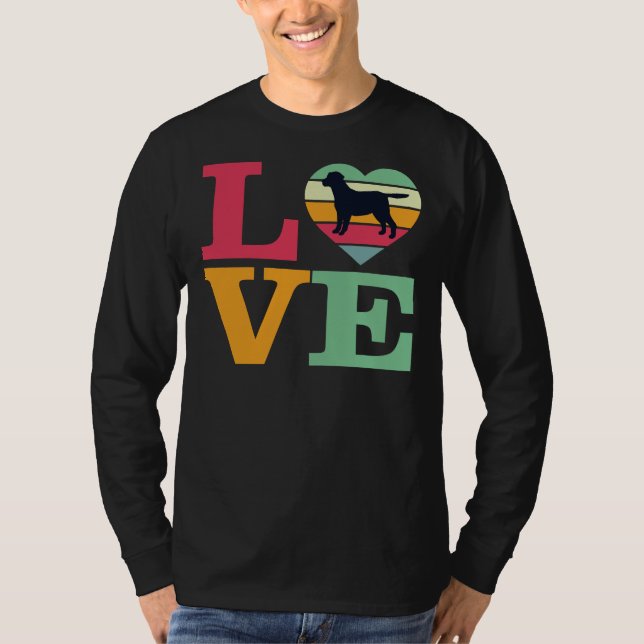 Camiseta Eu Amo Meu Cachorro-Cachorro Labrador (Frente)