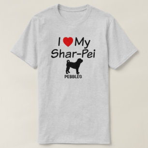 Camiseta Eu Amo Meu Cachorro Chinês Pei