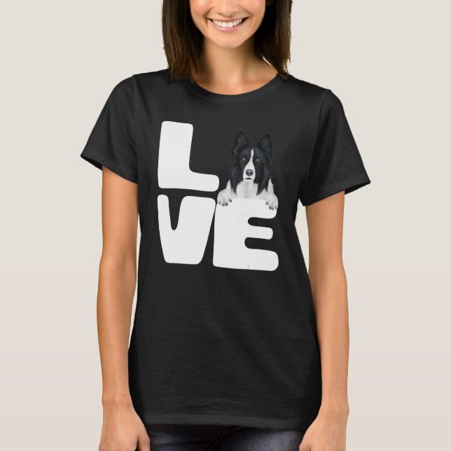 Camiseta Eu Amo Meu Cachorro Collie (Frente)