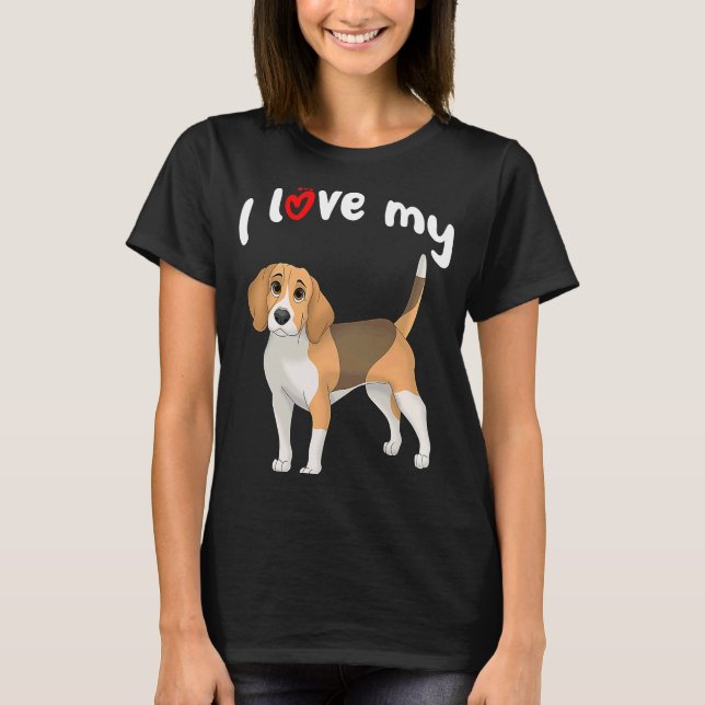 Camiseta Eu Amo Meu Cachorro De Beagle (Frente)