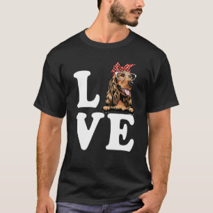 Camiseta Eu Amo Meu Cachorro De Cachorro Espanhol Bandana