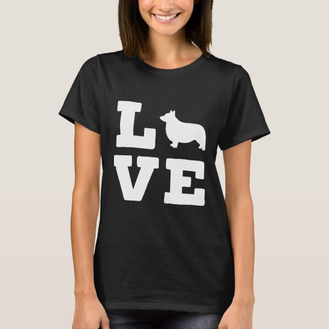 Camiseta Eu Amo Meu Cachorro De Corgi (Frente)