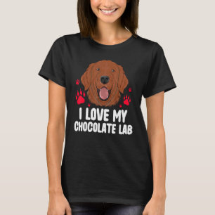 Camiseta Eu Amo Meu Cachorro De Lab De Chocolate Cute Labra