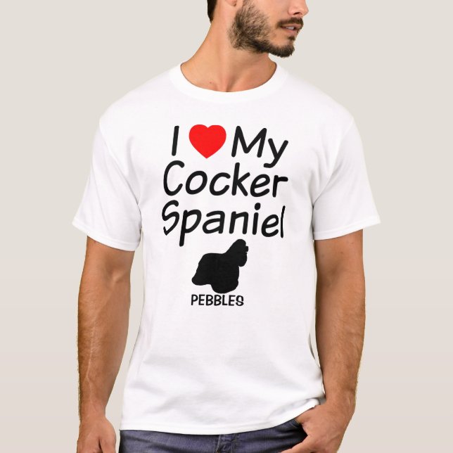Camiseta Eu Amo Meu Cachorro De Panela De Cocker (Frente)