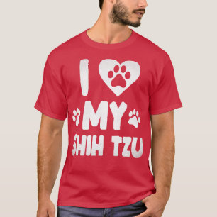Camiseta Eu Amo Meu Cachorro De Pet Shih Tzu