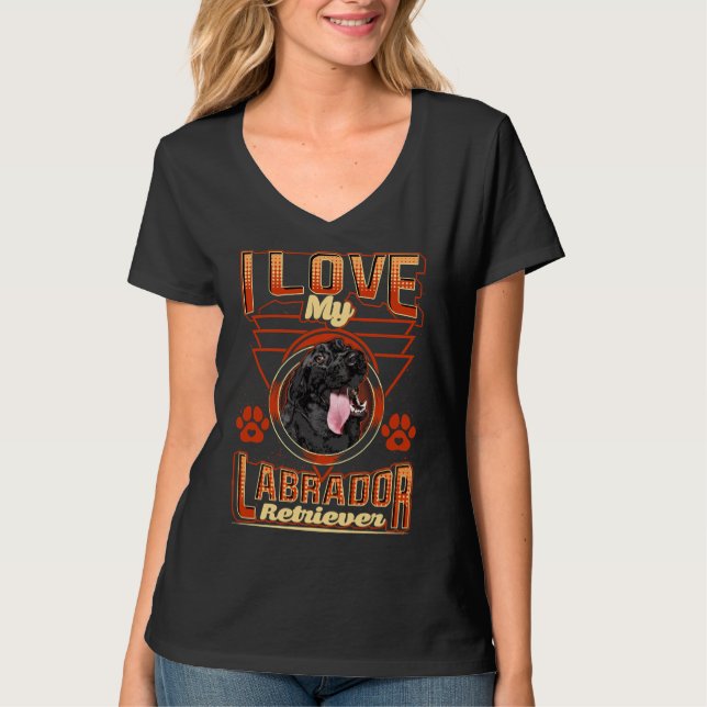 Camiseta Eu Amo Meu Cachorro De Raça De Labrador (Frente)