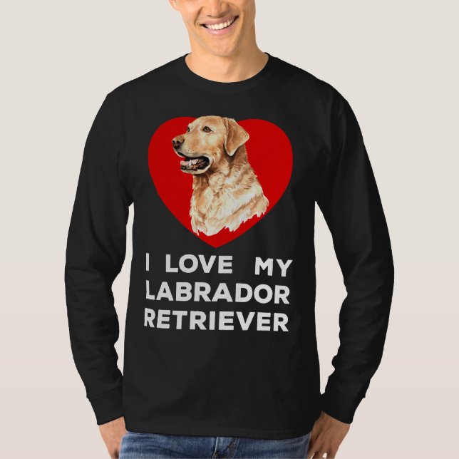 Camiseta Eu Amo Meu Cachorro De Retriever Labrador (Frente)