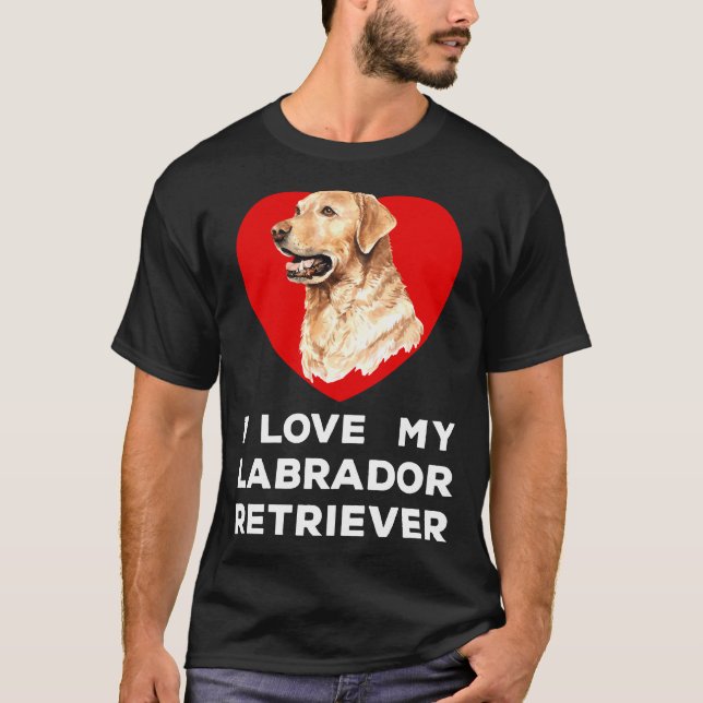 Camiseta Eu Amo Meu Cachorro De Retriever Labrador (Frente)