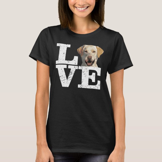 Camiseta Eu Amo Meu Cachorro De Retriever No Laboratório Am (Frente)