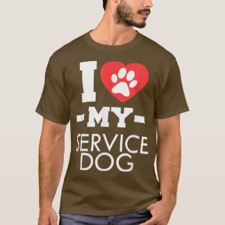 Camiseta Eu Amo Meu Cachorro De Serviço 