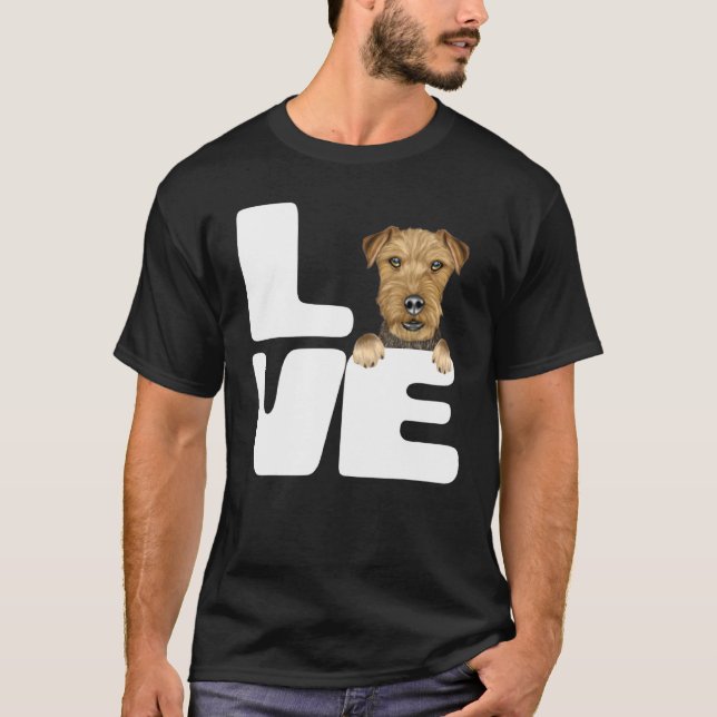Camiseta Eu Amo Meu Cachorro De Terrier Lakeland (Frente)