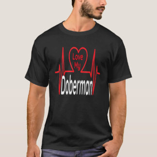 Camiseta Eu Amo Meu Cachorro Doberman Puppy Canine