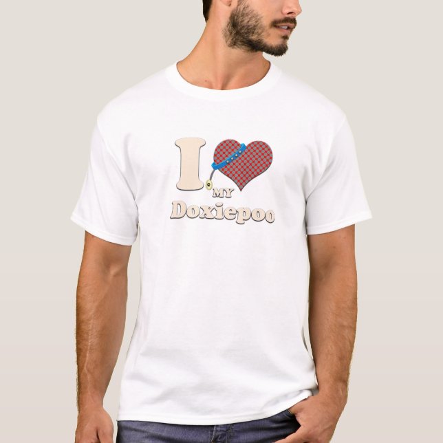 Camiseta Eu Amo Meu Cachorro Doxiepoo (Frente)