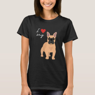 Camiseta Eu Amo Meu Cachorro Fawn Bulldog Francês