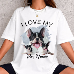 Camiseta Eu Amo Meu Cachorro Foto Personalizada Pet Gato Pe