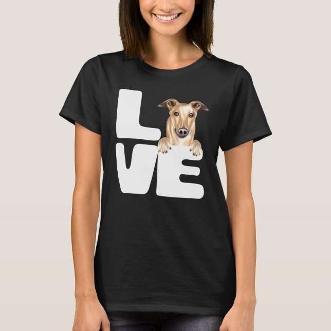 Camiseta Eu Amo Meu Cachorro Galgo (Frente)