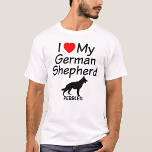 Camiseta Eu Amo Meu Cachorro German shepherd