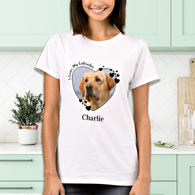 Camiseta Eu Amo Meu Cachorro Labrador Personalizar Foto De  (Criador carregado)