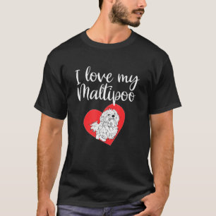 Camiseta Eu Amo Meu Cachorro Maltipoo Maltês