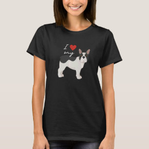 Camiseta Eu Amo Meu Cachorro Negro E Branco