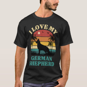 Camiseta Eu amo meu cachorro Pastor Alemão Pastor Alemão