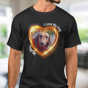 Camiseta Eu Amo Meu Cachorro Pet Coração Brilhante